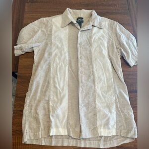 Saddlebred Linen Button Down Shirt Large